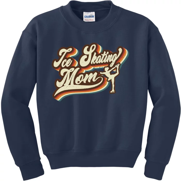 Retro Ice Skating Mom Sports Mama Mothers Day Kids Sweatshirt