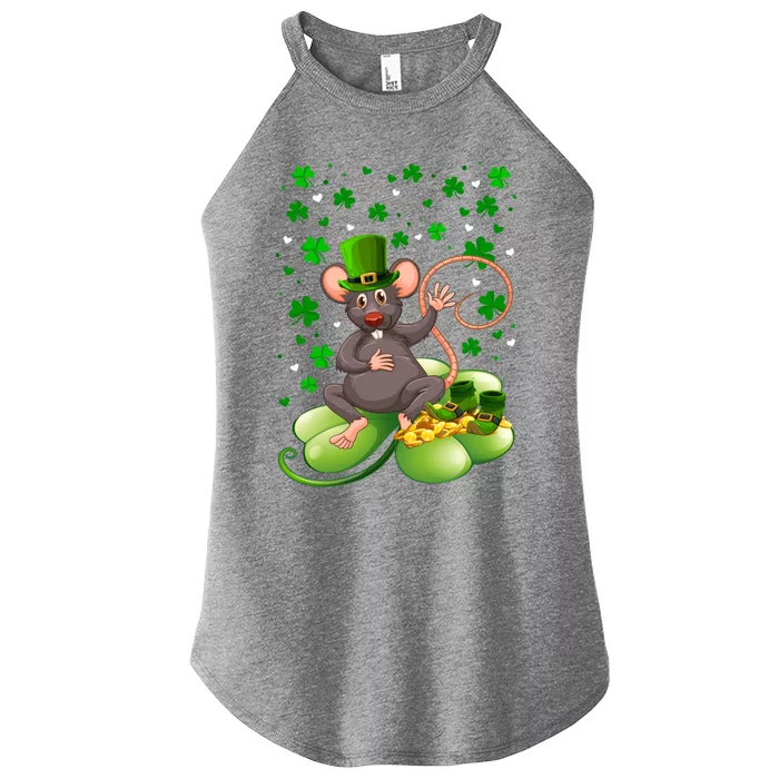 Rat Irish Shamrock Funny St Patricks Day Lover Gift Meaningful Gift Women’s Perfect Tri Rocker Tank