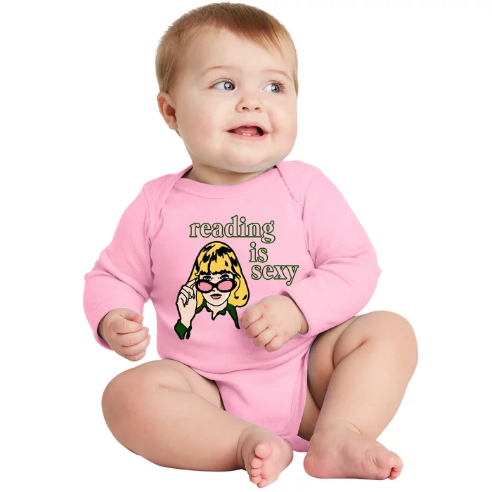 Reading Is Sexy Funny Book Lovers Baby Long Sleeve Bodysuit