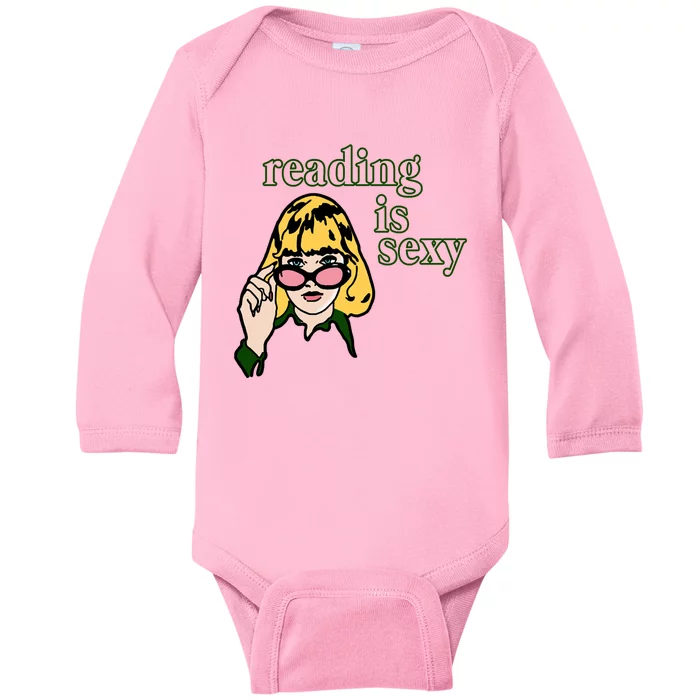 Reading Is Sexy Funny Book Lovers Baby Long Sleeve Bodysuit