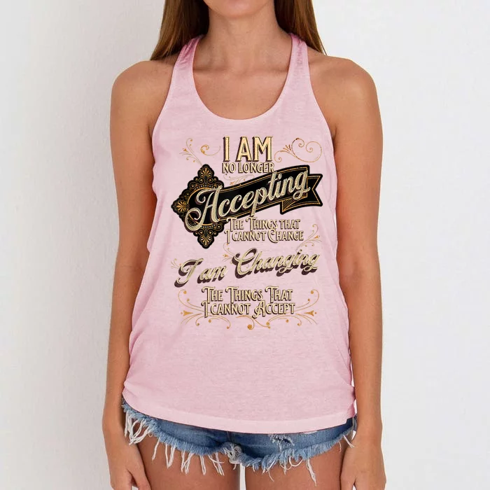 Recovery Inspiring Sobriety Serenity Prayer Twist Women's Knotted Racerback Tank