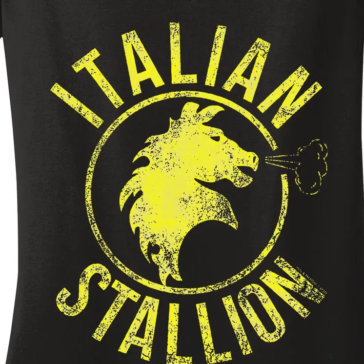 Rocky Italian Stallion Horse Women's V-Neck T-Shirt