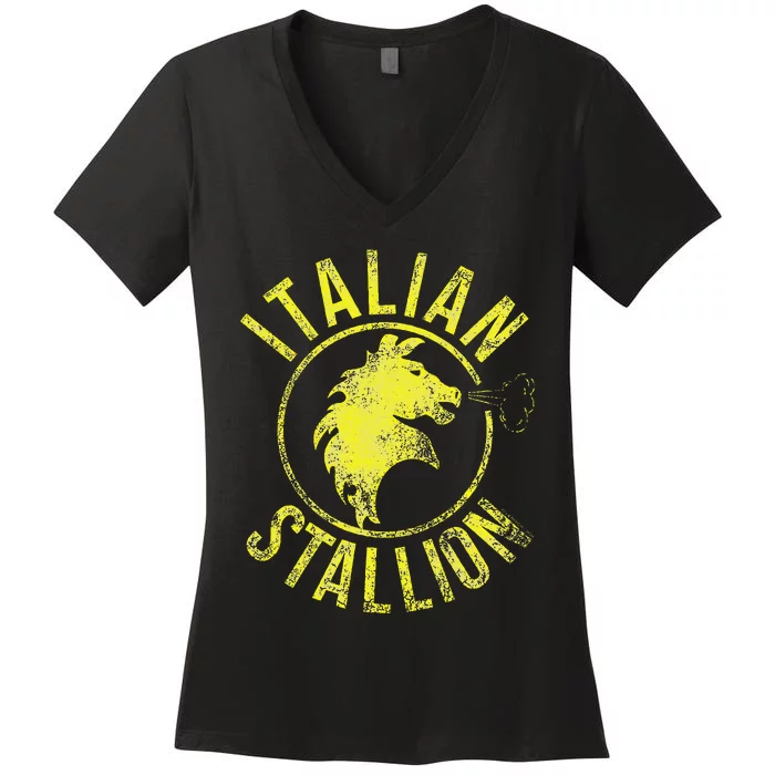 Rocky Italian Stallion Horse Women's V-Neck T-Shirt