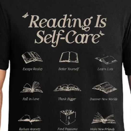 Reading Is Selfcare Book A Day Retro Read More Book Lover Pajama Set