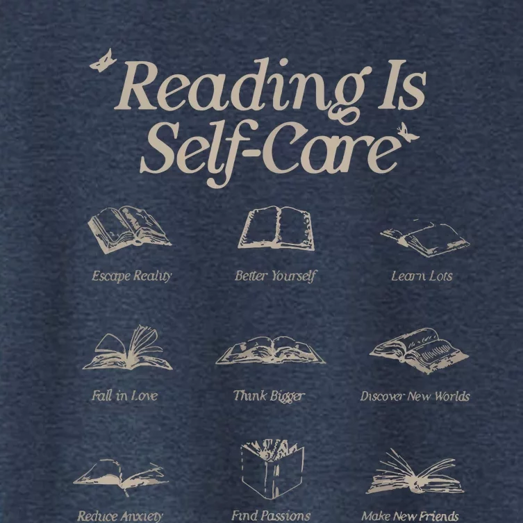 Reading Is Selfcare Book A Day Retro Read More Book Lover Women's Crop Top Tee