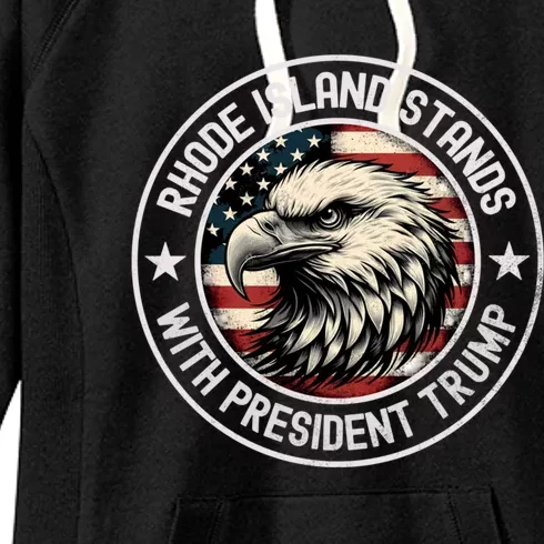 Rhode Island Stands With Trump Gift Women's Fleece Hoodie