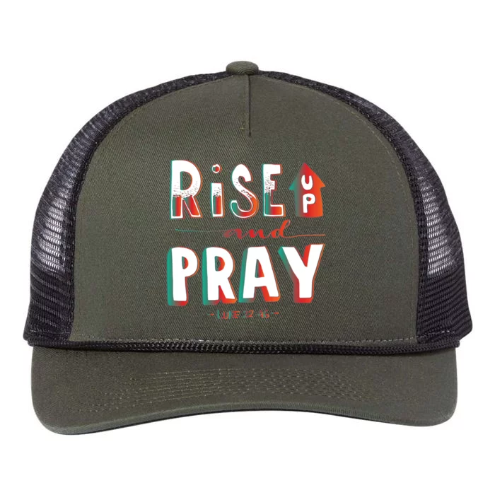 Rise And Pray Luke 22:16 Retro Rope Trucker Hat Cap