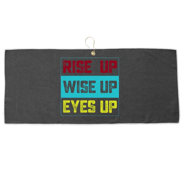 Rise Up Wise Up Eyes Up Large Microfiber Waffle Golf Towel