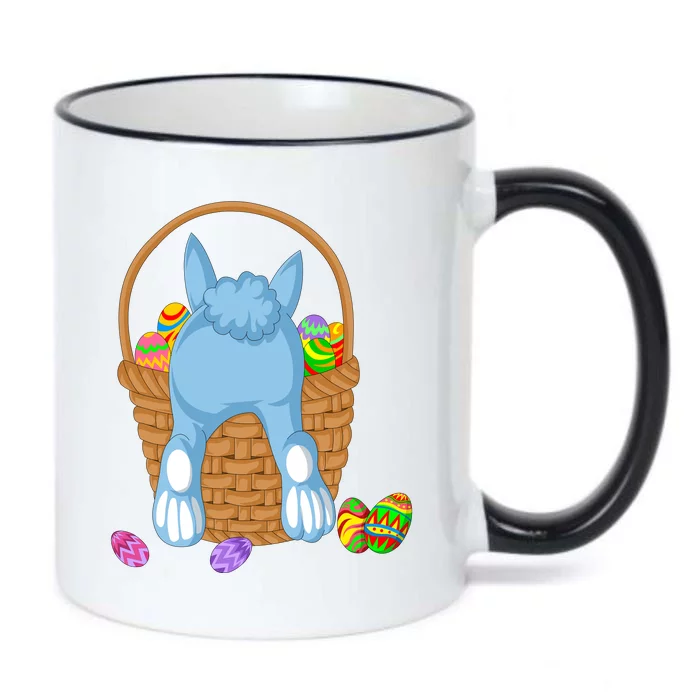 Rabbit In The Basket Black Color Changing Mug