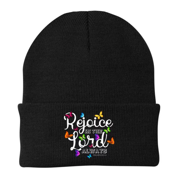 Rejoice In The Lord Always Philippians 44 Bible Verse Knit Cap Winter Beanie