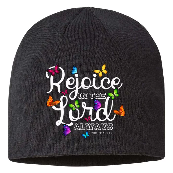 Rejoice In The Lord Always Philippians 44 Bible Verse 8 1/2in Sustainable Knit Beanie