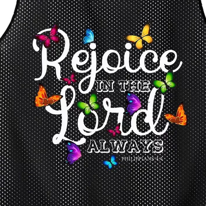 Rejoice In The Lord Always Philippians 44 Bible Verse Mesh Reversible Basketball Jersey Tank