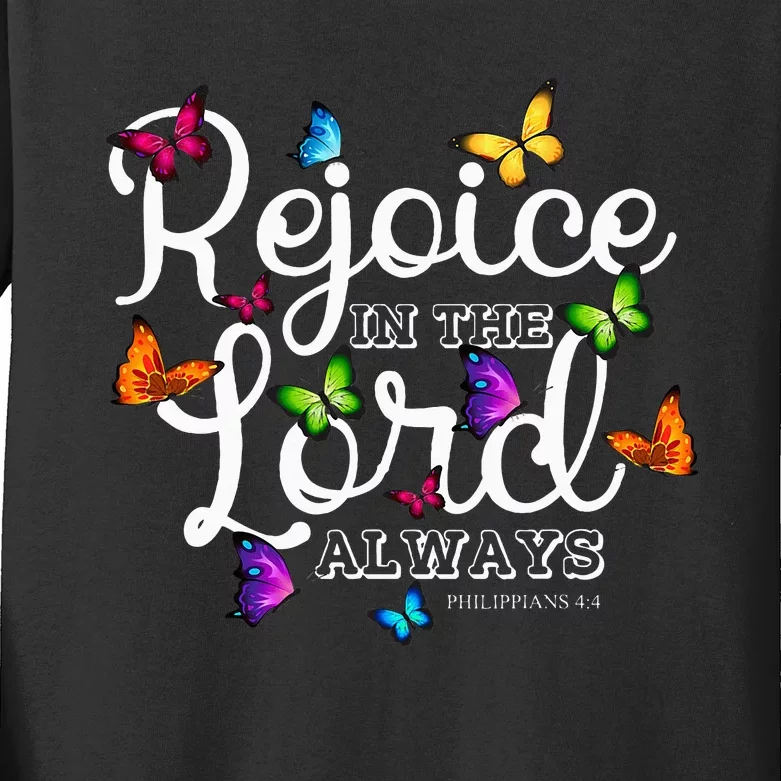 Rejoice In The Lord Always Philippians 44 Bible Verse Kids Long Sleeve Shirt