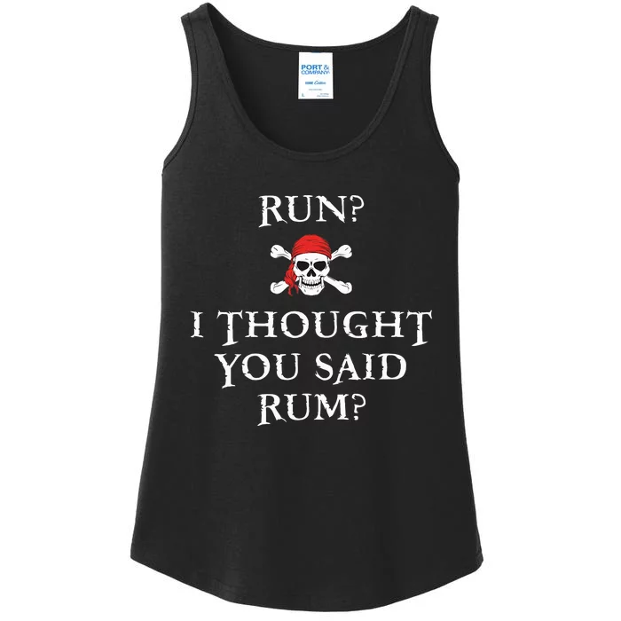 Run I Thought You Said Rum Funny Pirate Running Ladies Essential Tank