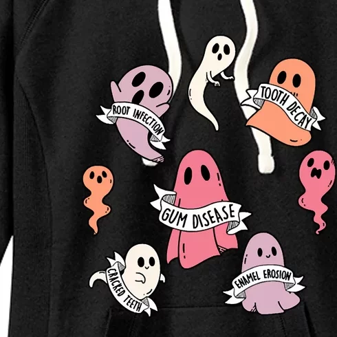 Root Infection Tooth Decay Gum Disease Dentist Ghost Squad Gift Women's Fleece Hoodie