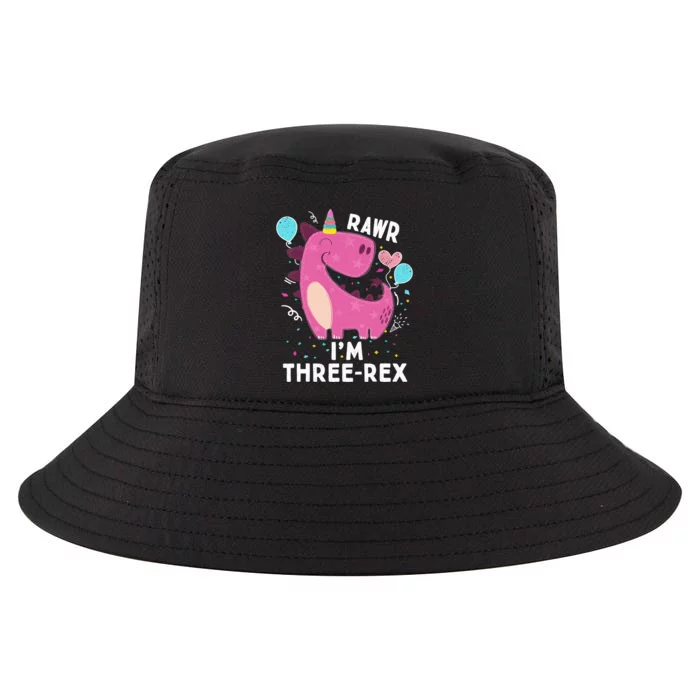 Rawr I'm Three-Rex 3rd Birthday Gifts 3 Year Old Dinosaur Cool Comfort Performance Bucket Hat