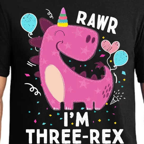 Rawr I'm Three-Rex 3rd Birthday Gifts 3 Year Old Dinosaur Pajama Set