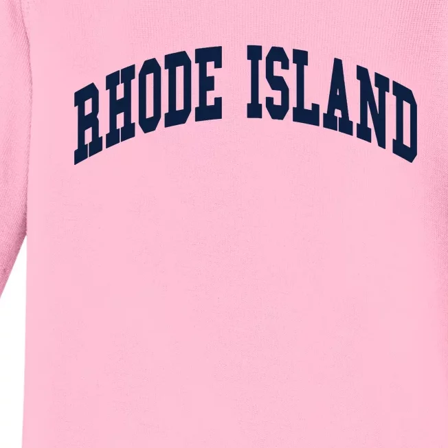 Rhode Island Throwback Design Classic Baby Long Sleeve Bodysuit