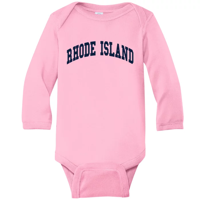 Rhode Island Throwback Design Classic Baby Long Sleeve Bodysuit