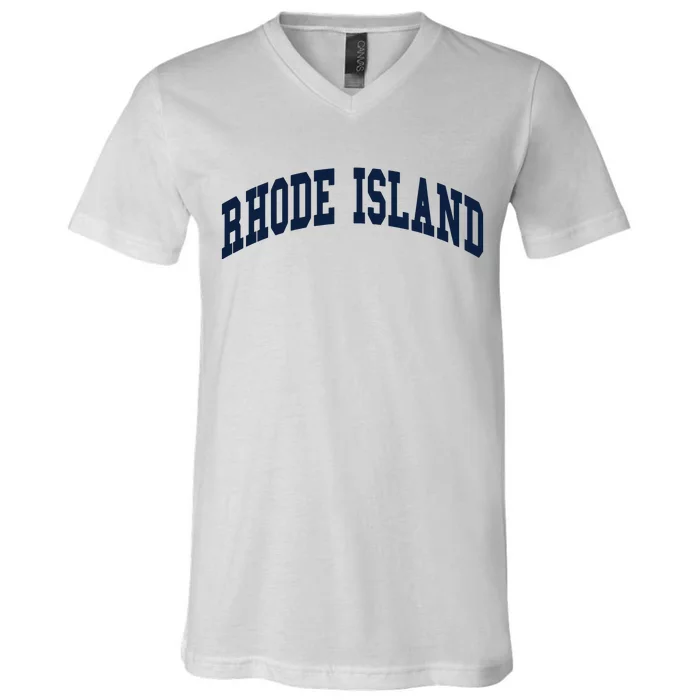 Rhode Island Throwback Design Classic V-Neck T-Shirt