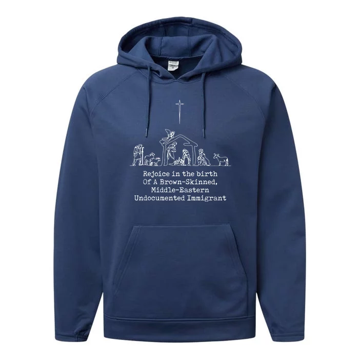 Rejoice In The Birth Of A Brown Skinned Performance Fleece Hoodie