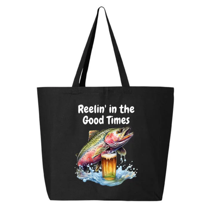 Reelin' in the Good Times A Unique Fish & Beer Design 25L Jumbo Tote