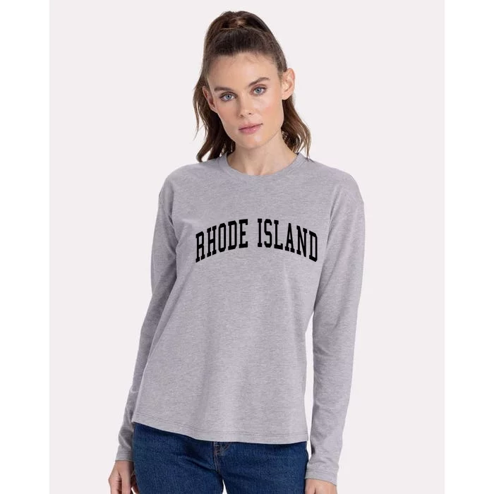 Rhode Island Throwback Design Classic Womens Cotton Relaxed Long Sleeve T-Shirt