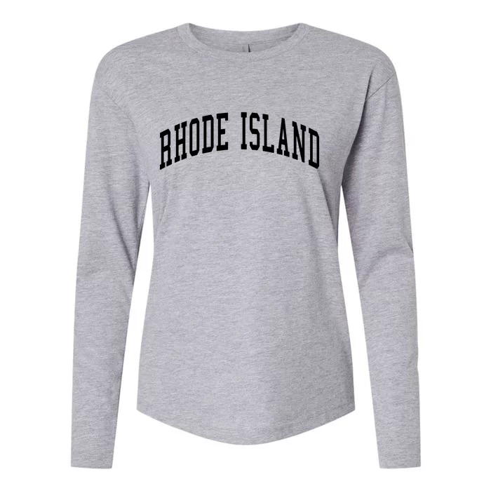 Rhode Island Throwback Design Classic Womens Cotton Relaxed Long Sleeve T-Shirt