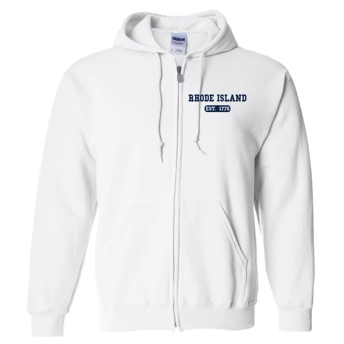 Rhode Island Throwback Design Classic Full Zip Hoodie