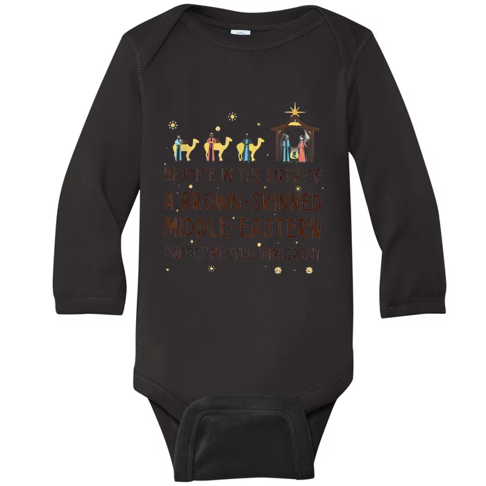 Rejoice In The Birth Of A Brown Skinned Middle Eastern Baby Long Sleeve Bodysuit