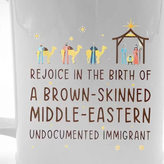 Rejoice In The Birth Of A Brown Skinned Middle Eastern Front & Back Beer Stein