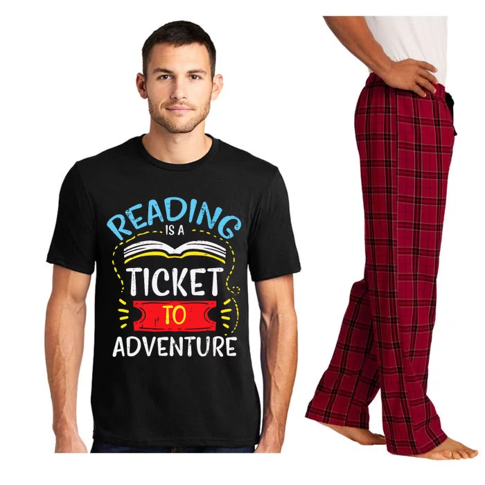 Reading Is Ticket To Adventure Book Lover Bookworm Librarian Pajama Set