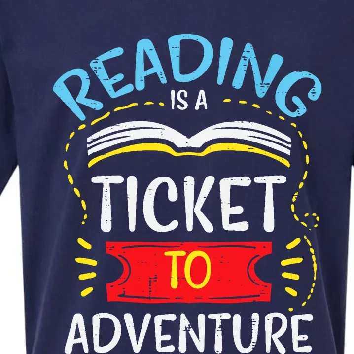 Reading Is Ticket To Adventure Book Lover Bookworm Librarian Sueded Cloud Jersey T-Shirt