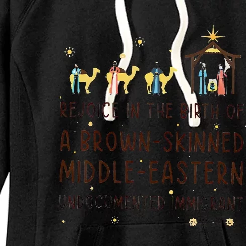 Rejoice In The Birth Of A Brown Skinned Middle Eastern Women's Fleece Hoodie