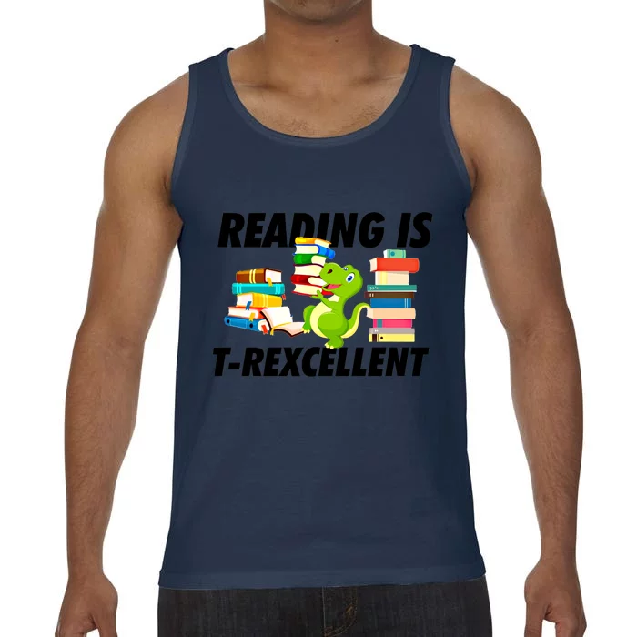 Reading Is Tgiftrexcellent Trex Dinosaur Read Books Funny Gift Cool Gift Comfort Colors® Tank Top