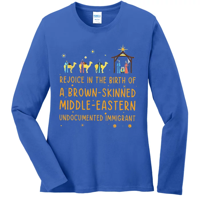 Rejoice In The Birth Of A Brown Skinned Middle Eastern Ladies Long Sleeve Shirt