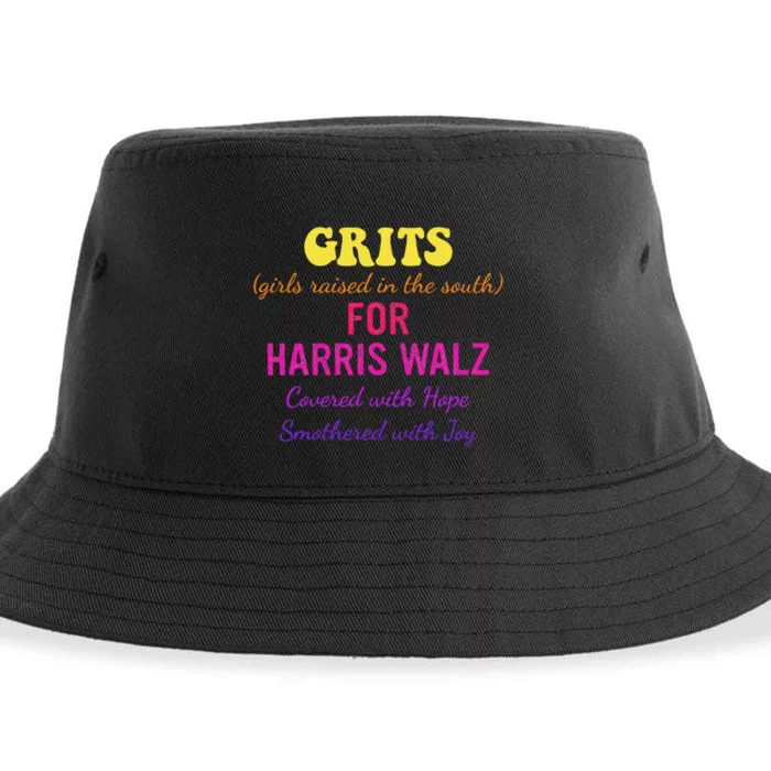 Raised In The South For Harris Walz Covered With Hope Sustainable Bucket Hat