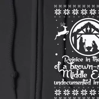 Rejoice In The Birth Of A BrownSkinned Middle Eastern Xmas Full Zip Hoodie