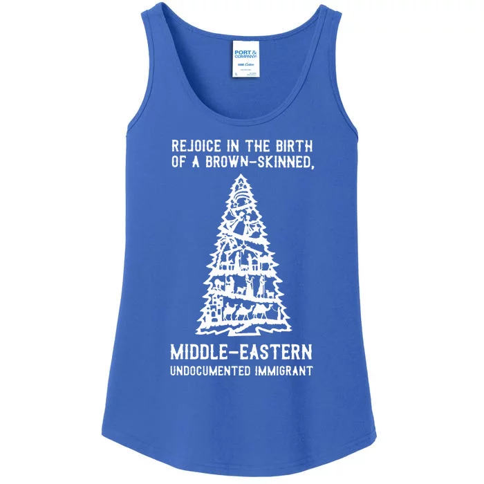 Rejoice In The Birth Of A BrownSkinned Middle Eastern Xmas Ladies Essential Tank