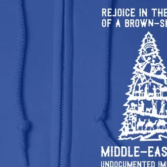 Rejoice In The Birth Of A BrownSkinned Middle Eastern Xmas Full Zip Hoodie