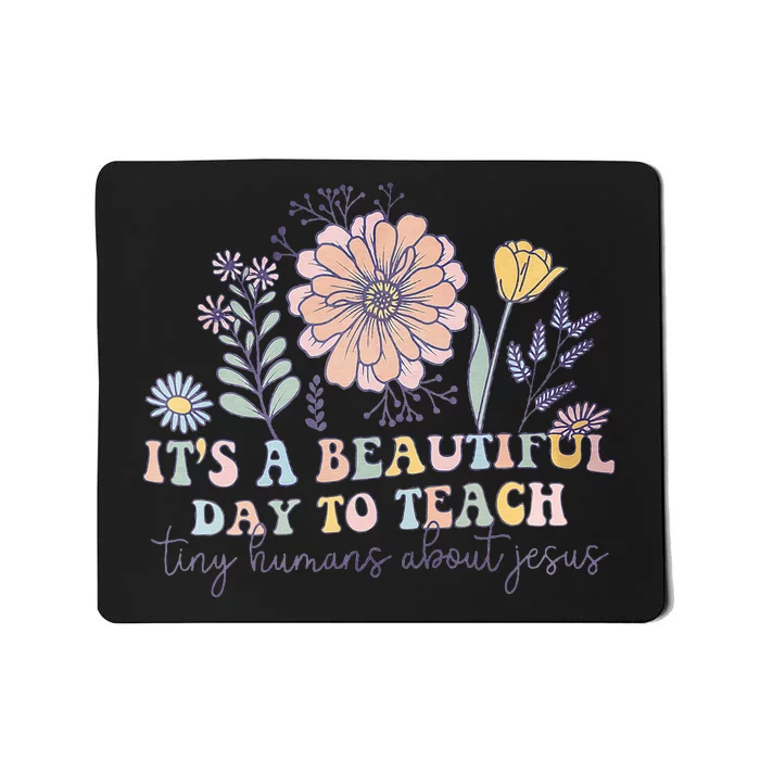 Retro I Teach Tiny Humans About Jesus Christian Teacher Mousepad