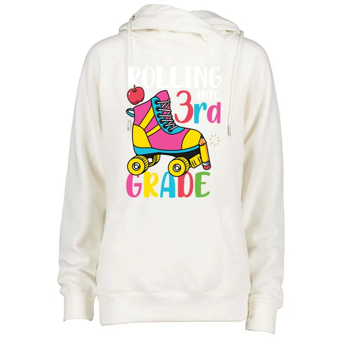 Rolling Into Third Grade Cute 3Rd Grade Cute Gift Womens Funnel Neck Pullover Hood