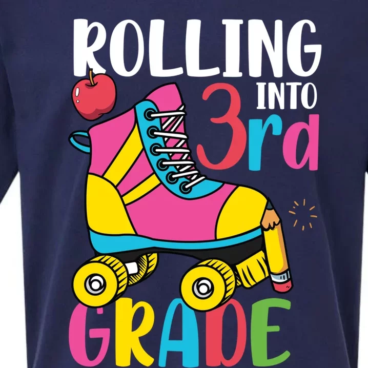 Rolling Into Third Grade Cute 3Rd Grade Cute Gift Sueded Cloud Jersey T-Shirt