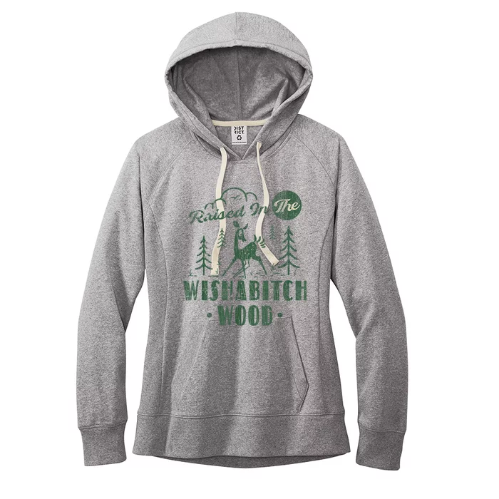 Raised In The Wishabitch Woods Funny Camping Women's Fleece Hoodie