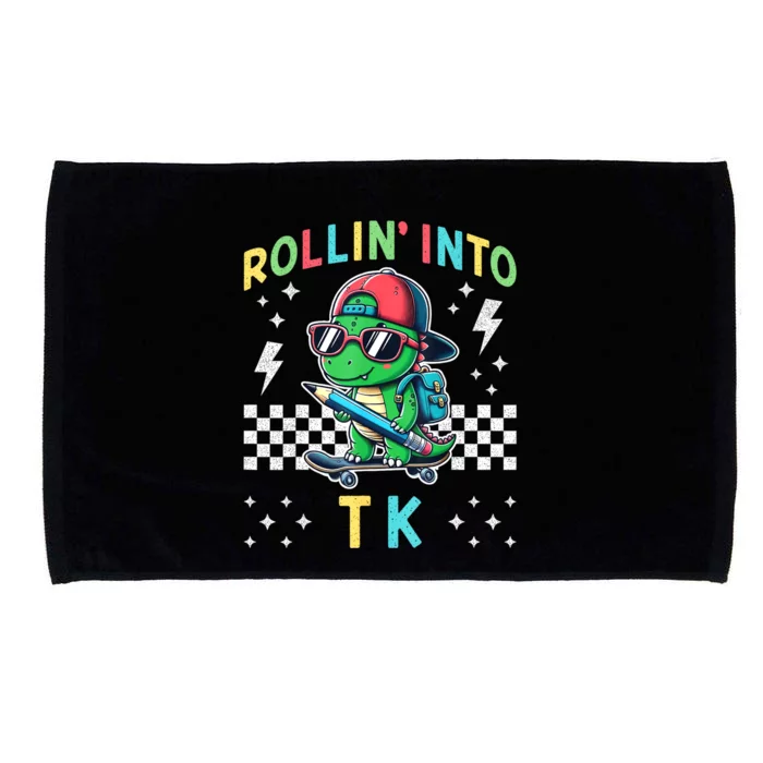 Rollin Into Tk Dinosaur First Day Of Tk I’M Ready For Tk Microfiber Hand Towel