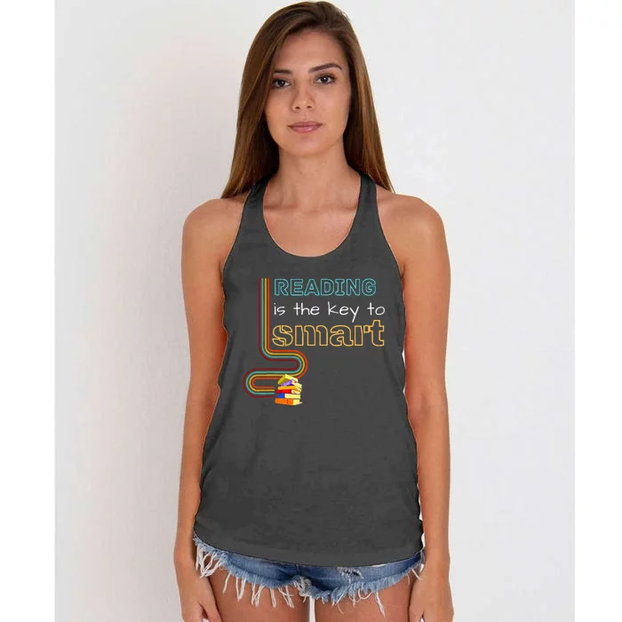 Reading Is The Key To Smart Women's Knotted Racerback Tank