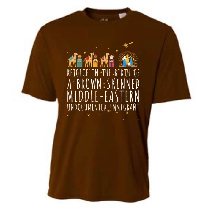 Rejoice In The Birth Of A Brown Skinned Middle Eastern Cooling Performance Crew T-Shirt