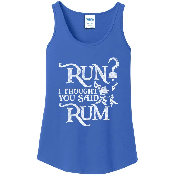 Run I Thought You Said Rum Funny Pirate Running Wine Lover Ladies Essential Tank