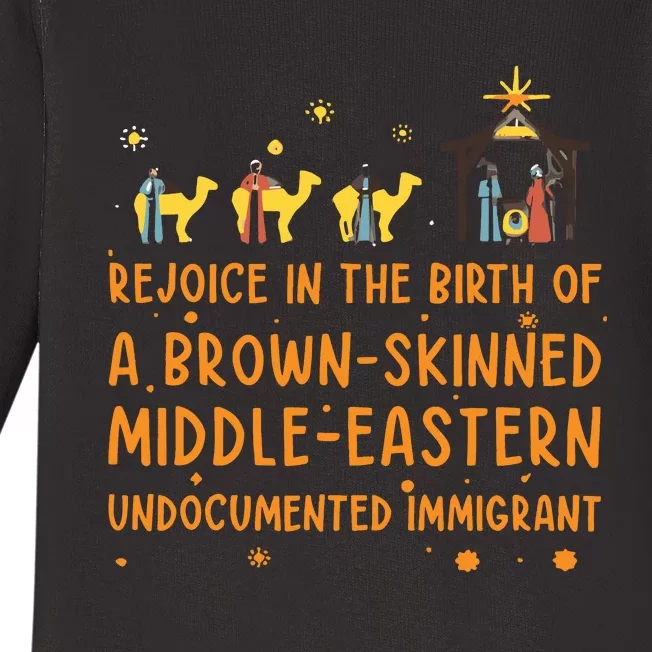 Rejoice In The Birth Of A Brown Skinned Middle Eastern Baby Long Sleeve Bodysuit