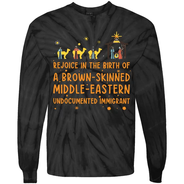 Rejoice In The Birth Of A Brown Skinned Middle Eastern Tie-Dye Long Sleeve Shirt